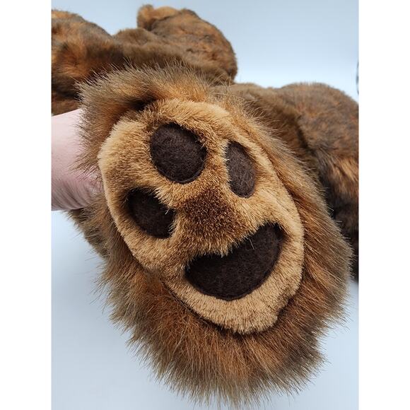 MJC International Teddy Bear Plush 20" Floppy Lays Flat Brown Sewn Paws Vtg 1988 - Picture 6 of 9